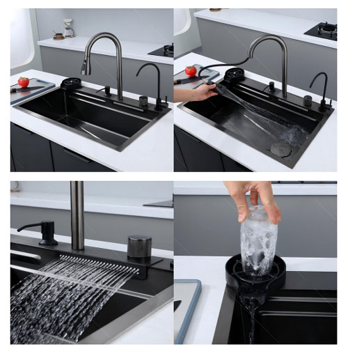 Black Multifunction Smart Kitchen Sink Black Multifunction Smart Kitchen Sink