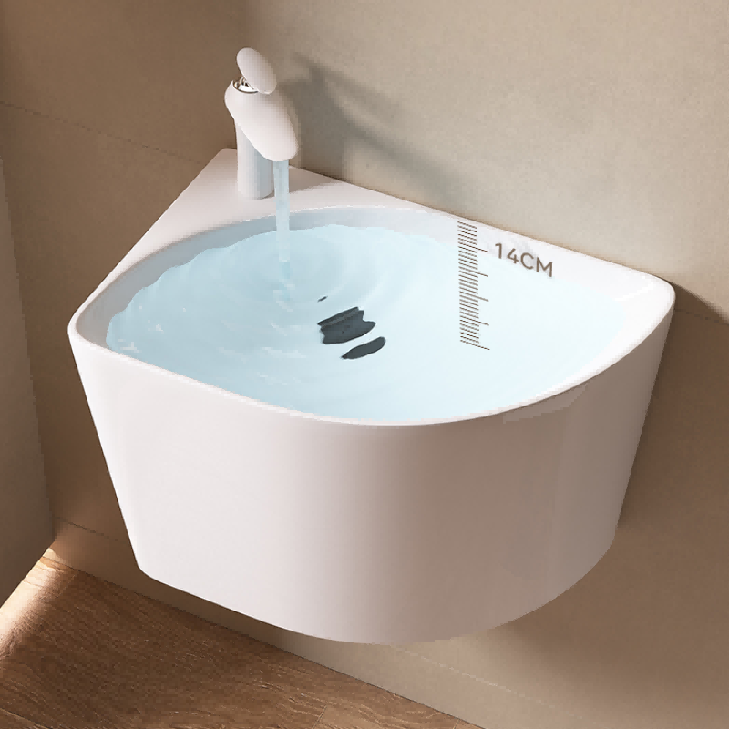 white ceramic wall mounted sink